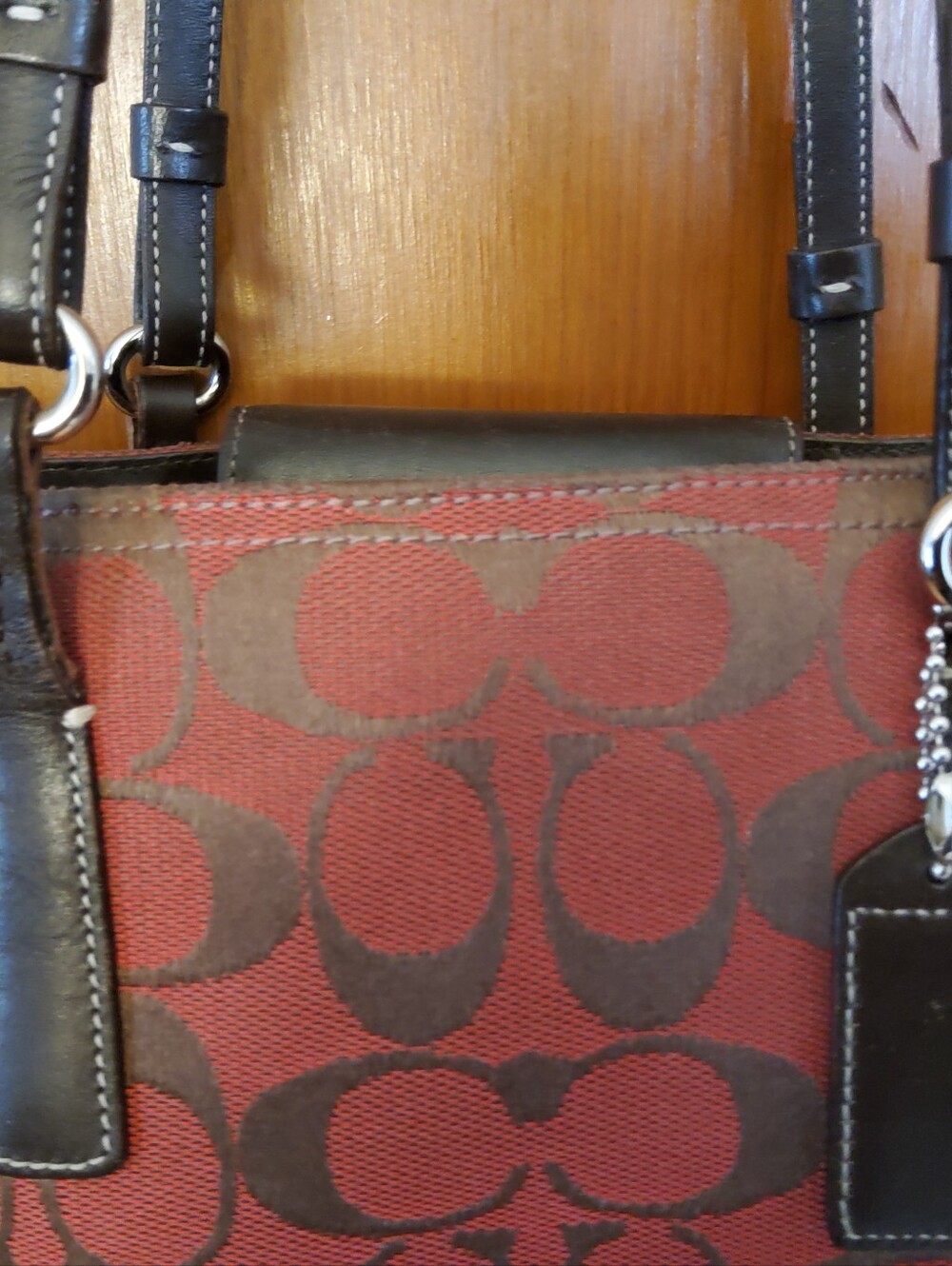 Coach Signature Series Tapestry and Leather EUC 6090 FLAW Sold as Is - Picture 12 of 16